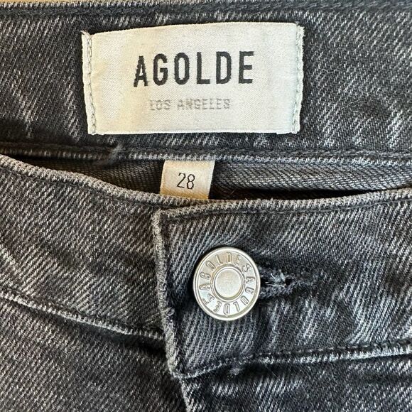 Agolde‎ Stone Wash Lyle Frayed Black Jeans 30 Read - Picture 3 of 9